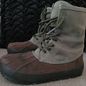 OTZ SHOES CONODY OLIVE CANVAS WATERPROOF DUCK BOOTS VIBRAM SOLES